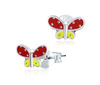 Butterfly 2 Tone Silver Stud Earring STE-659